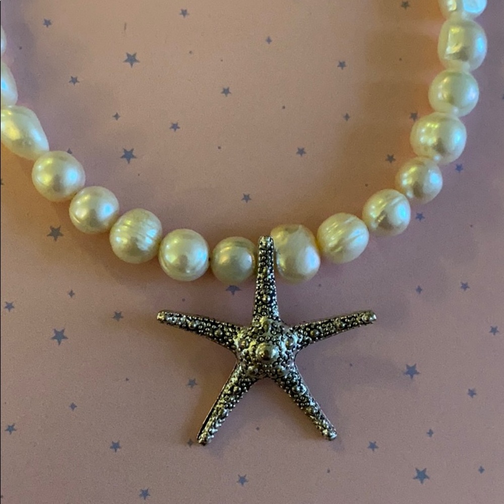Culture pearl necklace about 18”